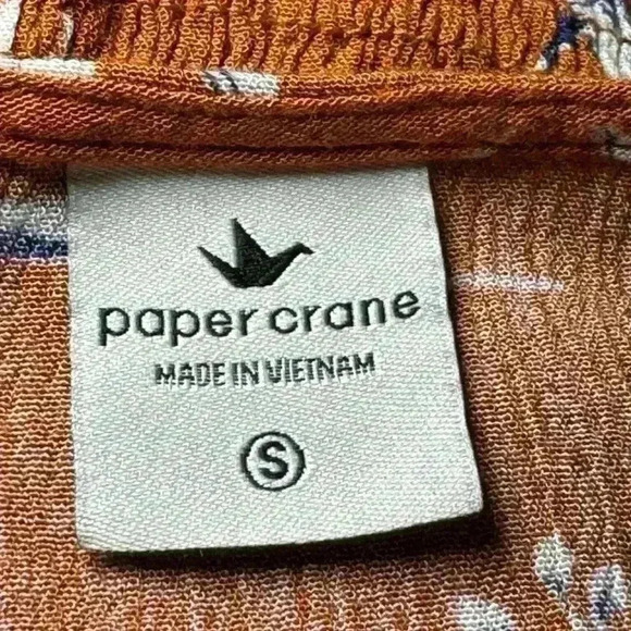 Paper Crane - Burnt Orange Floral Blouse -women’s small - Picture 4 of 4